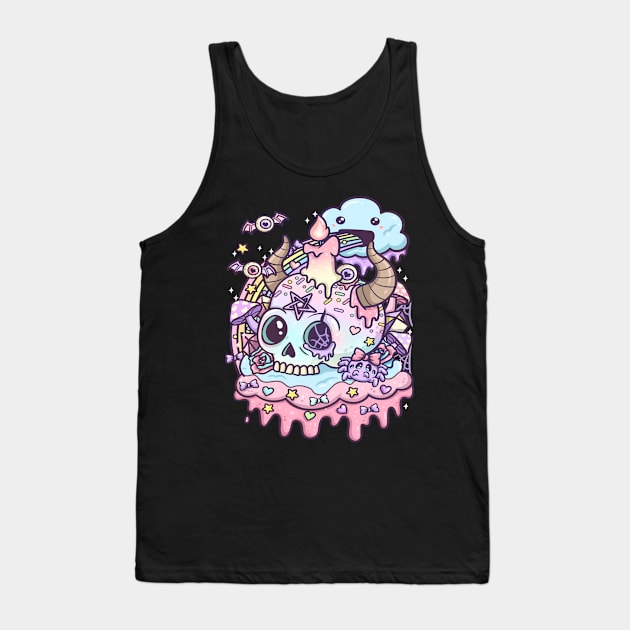 Pastel Goth Skull Kawaii Tank Top by KAWAIITEE